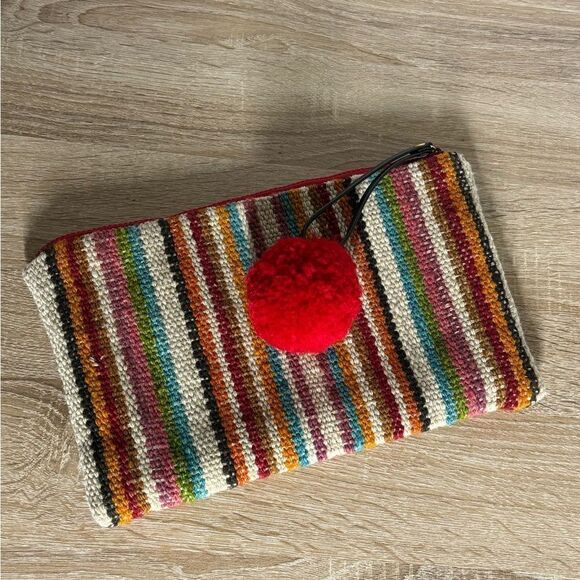 Be Alpaca Handbags - Be Alpaca Made in Peru Multicolor Woven Wool Wristlet Cosmetic Bag Clutch
